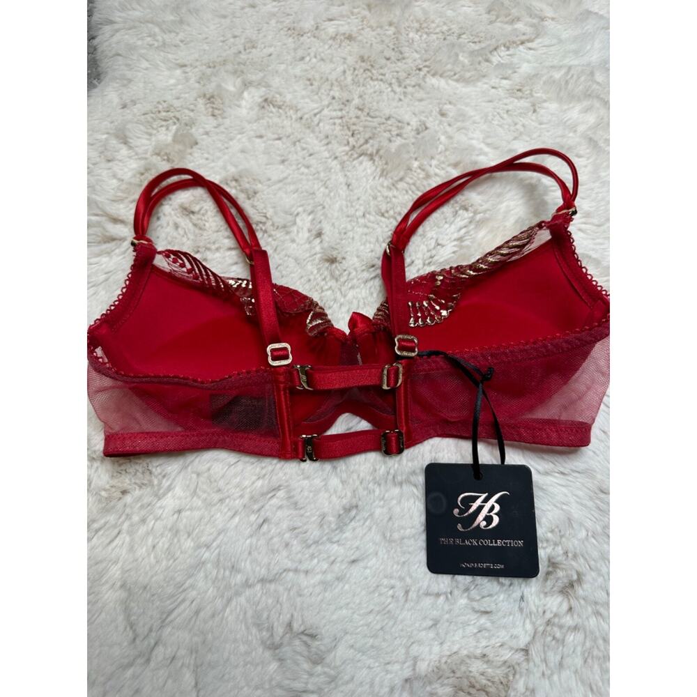 Honey Birdette PRINCE❤️ Red & Gold Bra 32D - Picture 4 of 4